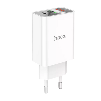 Зарядний пристрій з дисплеєм Hoco C100A QC3.0 1USB+1Type-C (20 Вт) 100571 фото