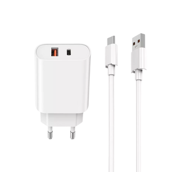 Зарядное устройство с кабелем Type-C WiWU Wi-U002 PD+QC3.0 USB+Type-C (20 Вт) 100666 фото