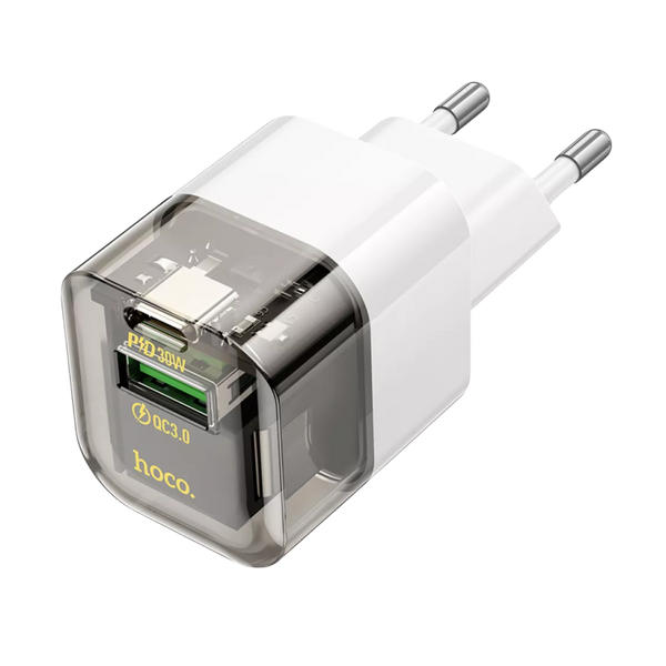 Зарядний пристрій з кабелем Lightning Hoco C131A 1USB+1Type-C QC3.0 (30 Вт) 100622 фото