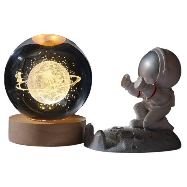 3D Ночник Галактика в хрустальном шаре, LED лампа 800217 фото