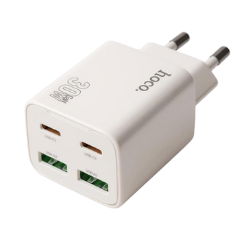 Зарядний пристрій Hoco N56 2USB+2Type-C (30 Вт) White 100581 фото