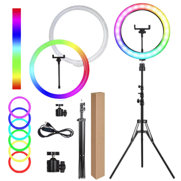 Кільцева лампа (36 см) світлодіодна RGB 3D-36 100150 фото