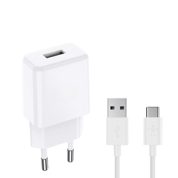 Зарядное устройство c кабелем Type-C Borofone BA72A 1USB White 100672 фото