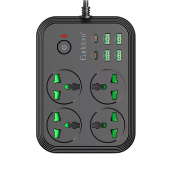 Удлинитель сетевой фильтр питания Earldom ES-SC25 4USB+2Type-C+4розетки 100704 фото