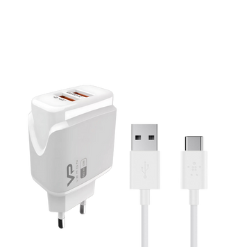 Зарядний пристрій з кабелем Type-C Veron VR-C12C 2USB 2.4A  100656 фото