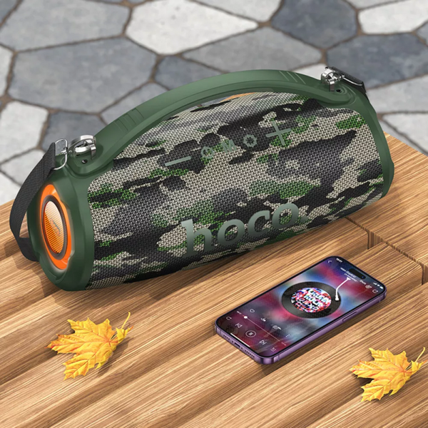 Портативна бездротова Bluetooth-колонка Hoco HA4 Camouflage Green 100973 фото
