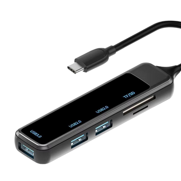Многопортовый USB-хаб кабель Type-C + 5 входов 1USB 3.0 + 2USB 2.0 +TF/SD card 101074 фото