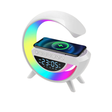 Настільна лампа, нічник із зарядкою та будильником bt-3401 RGB 3-in-1 з Bluetooth колонкою 400101 фото