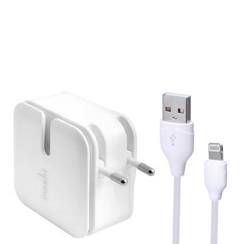 Зарядний пристрій з кабелем Lightning 2USB 100637 фото