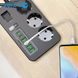 Подовжувач мережевий фільтр живлення Veron SC12 4USB+2Type-C+3розетки 100683 фото 3