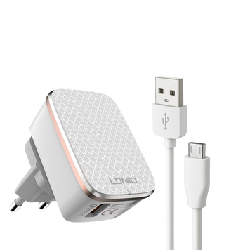 Зарядний пристрій з кабелем Micro USB Ldnio DL-A1204Q 1USB (2,4 А) 100643 фото