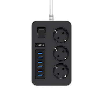 Удлинитель сетевой фильтр питания Earldom ES-SC07 6USB+3розетки 100705 фото