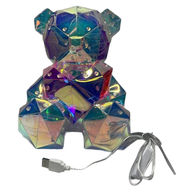 Ночник Мишка с Сердцем 3D LED голографический v-800324 фото