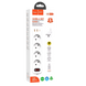 Удлинитель сетевой фильтр питания Hoco NS1 2USB+1Type-C+4розетки  100691 фото 3