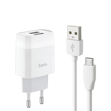 Зарядний пристрій з кабелем Micro USB Hoco C73A 2USB (2,4 А) 100646 фото
