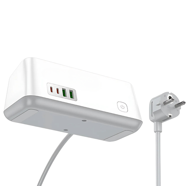 Подовжувач мережевий фільтр живлення Hoco AC23 2USB+2Type-C+3розетки 100693 фото