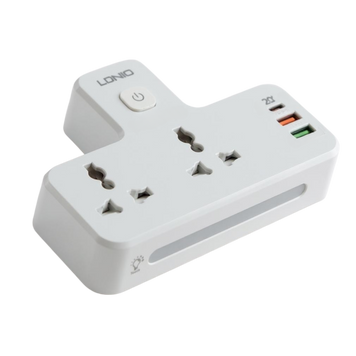 Мережевий перехідник з нічником LDNIO SC2311 2USB+1Type-C+2розетки  100696 фото
