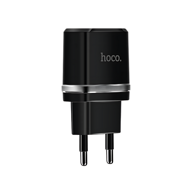 Зарядний пристрій з кабелем Lightning Hoco C12 2USB (2,4 А) Black 100602 фото
