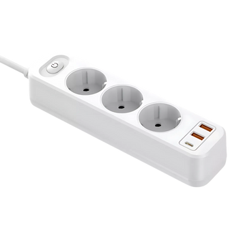 Подовжувач мережевий фільтр живлення Earldom ES-SC13 2USB+1Type-C+3розетки 100700 фото