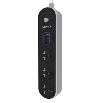 Подовжувач мережевий фільтр живлення Ldnio SC3301 3USB+3розетки 100701 фото