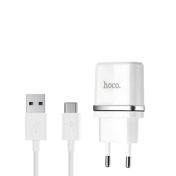 Зарядное устройство c кабелем Type-C Hoco N3 1USB (18 Вт) White 100658 фото