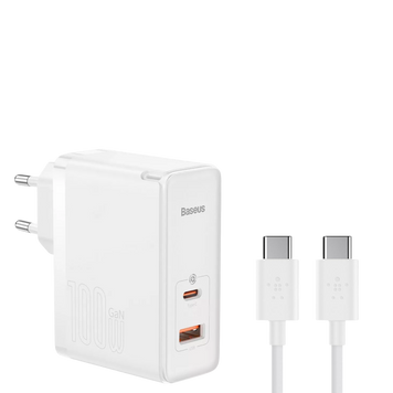 Зарядний пристрій з кабелем Type-C Baseus (CCGP090) Pro 1USB+1Type-C (100 Вт)  100659 фото